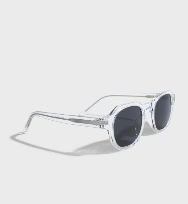 Clear frame round sunglasses